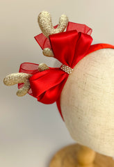Christmas headband - Red and Rose Gold Gabificent