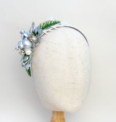 Christmas headband - Silver and White Gabificent