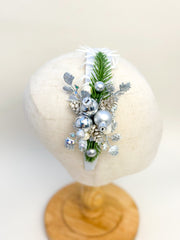 Christmas headband - Silver and White Gabificent