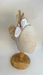 Christmas headband- White and Gold - Gabificent