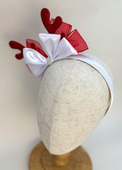 Christmas headband- White and Red - Gabificent