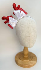 Christmas headband- White and Red - Gabificent