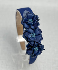 Dark blue flowers headband - Gabificent