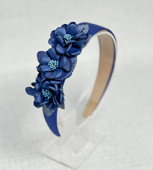 Dark blue flowers headband - Gabificent
