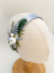 Christmas headband - Silver and White