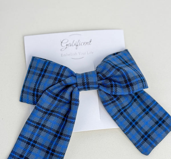 Large hair bow “Blue”