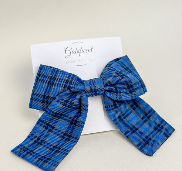 Large hair bow “Blue”