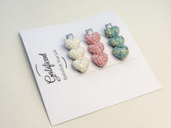 Fabric Heart Hairclips Gabificent