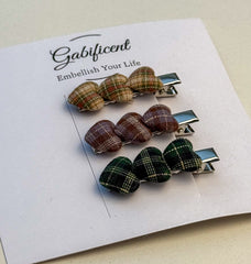 Fabric Heart Hairclips Gabificent