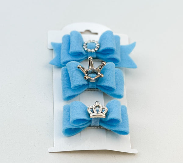 Felt hair clips “Baby blue” Gabificent