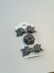 Felt hair clips “Grey” Gabificent