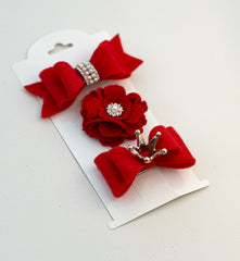 Felt hair clips “Red” Gabificent