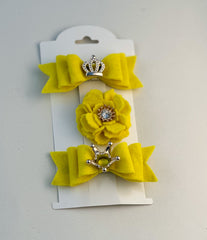 Felt hair clips “Yellow” Gabificent