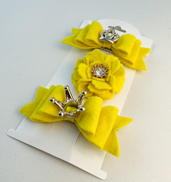 Felt hair clips “Yellow” Gabificent