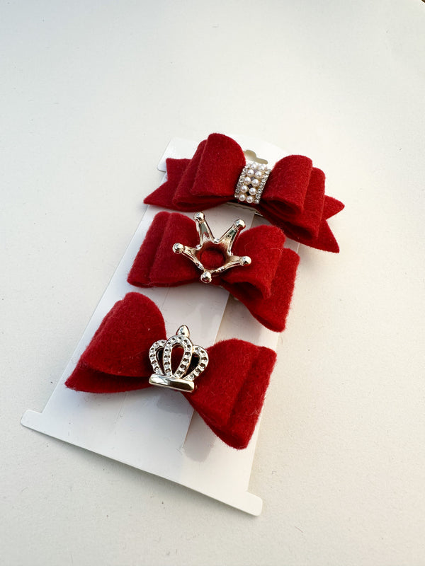 Felt hairclips “Burgundy” Gabificent