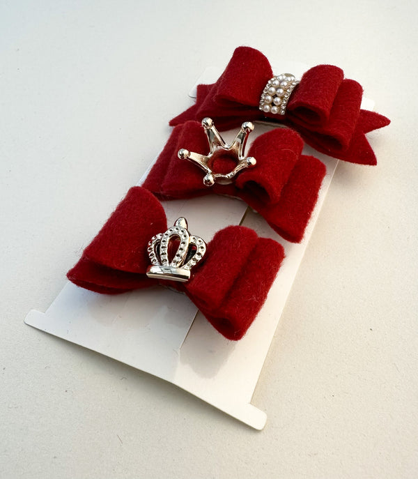 Felt hairclips “Burgundy” Gabificent