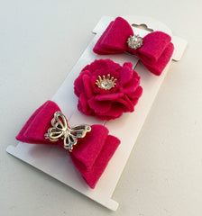 Felt hairclips “Fushia” Gabificent