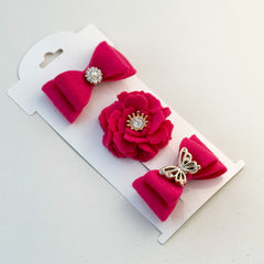 Felt hairclips “Fushia” Gabificent