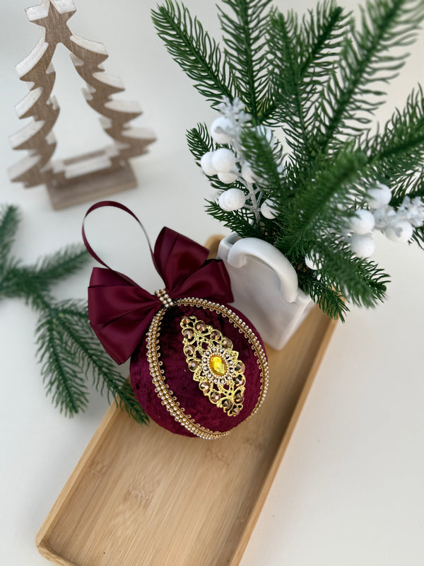 Christmas Baubles - Burgundy- One Piece
