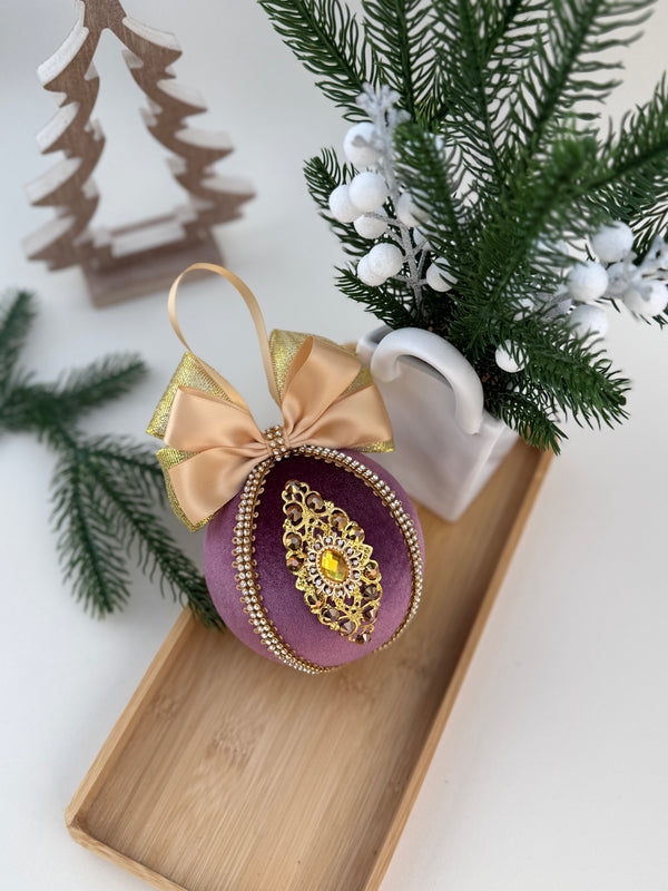 Christmas Bauble Ornament - Grape Pink  - One Piece