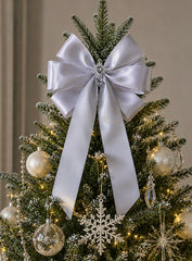 Elegant Christmas Tree Topper- White