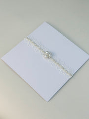 Handmade card with Lace and rhinestones - Gabificent