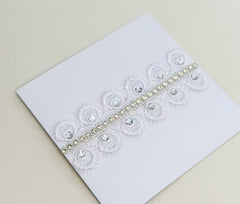 Handmade card with Lace and rhinestones - Gabificent