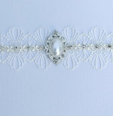 Handmade card with Lace and rhinestones - Gabificent