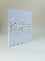 Handmade card with Lace and rhinestones - Gabificent