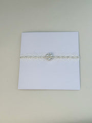 Handmade card with Lace and rhinestones - Gabificent