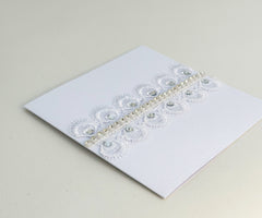 Handmade card with Lace and rhinestones - Gabificent