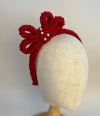 Headband- Burgundy plush bow Gabificent