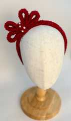 Headband- Burgundy plush bow Gabificent