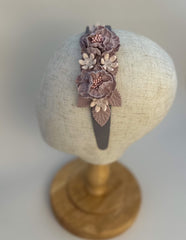Headband with Dusty Pink flowers Gabificent