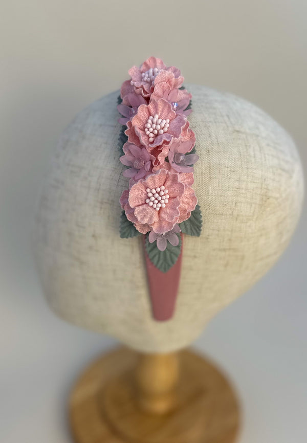 Headband with Pink flowers Gabificent