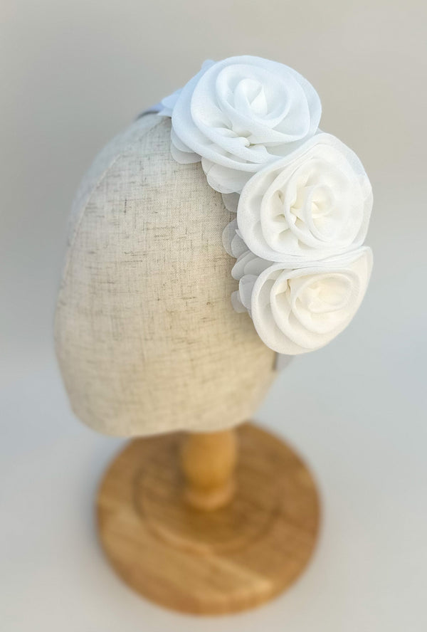 Headband with White Roses - Gabificent