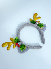 Christmas headband- Grey “Reindeer “