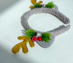 Christmas headband- Grey “Reindeer “