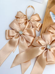 Christmas Tree Bows with tails - Gold