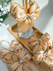 Christmas Tree Bows with tails - Gold