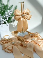 Christmas Tree Bows with tails - Gold