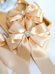 Christmas Tree Bows with tails - Gold