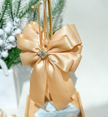 Christmas Tree Bows with tails - Gold