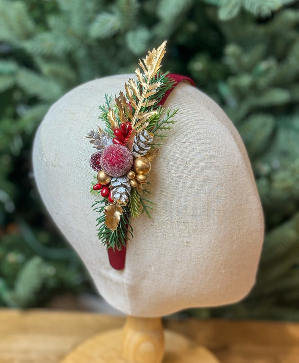 Christmas  Burgundy headband