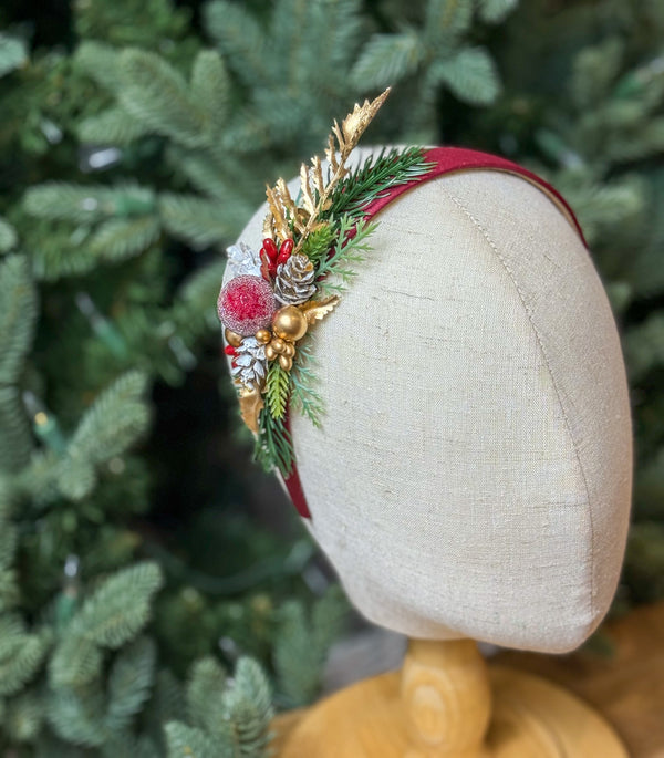 Christmas  Burgundy headband