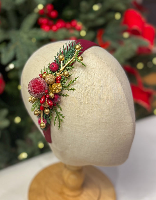 Christmas  Burgundy headband