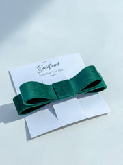 Barrette hair clip - Green velvet