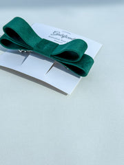Barrette hair clip - Green velvet