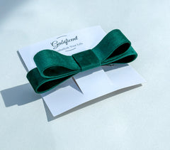 Barrette hair clip - Green velvet