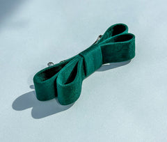Barrette hair clip - Green velvet